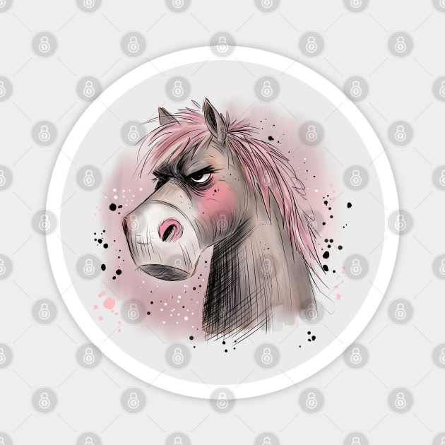 Grumpy Horse Magnet by H. R. Sinclair